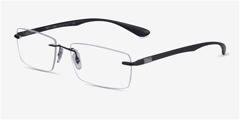 ray ban rimless rectangle glasses